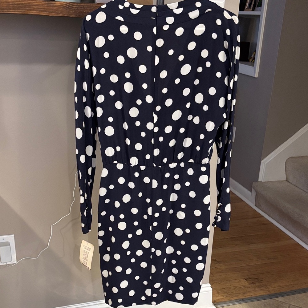 Vintage Les Copains 100% Silk Polka Dot Dress Made in Italy IT 42 - Picture 9 of 9
